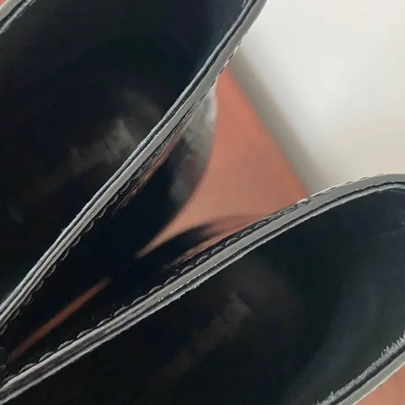 !RARE! Lita By Jeffrey Campbell - Shiny Black Lace Up Boots 9.5M - Picture 12 of 15
